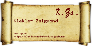 Klekler Zsigmond névjegykártya