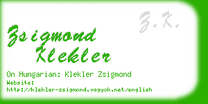 zsigmond klekler business card